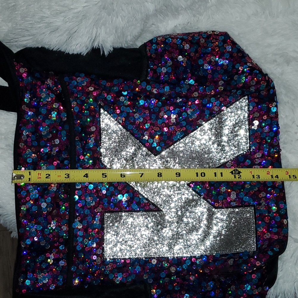 Justice Sequin Intital K Messenger Book Bag - Picture 12 of 12